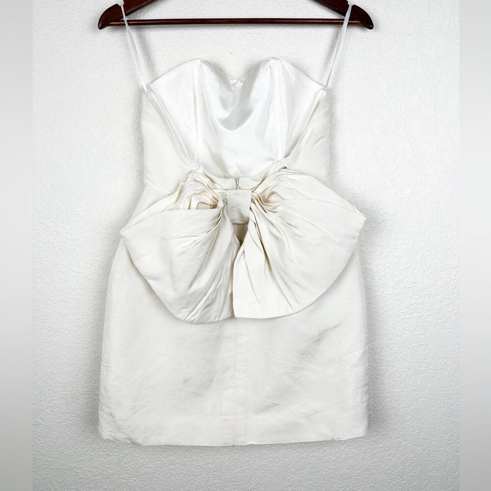Alexia Maria Silk Faille Strapless Bow Back Mini Dress Size 2 - Picture 9 of 16